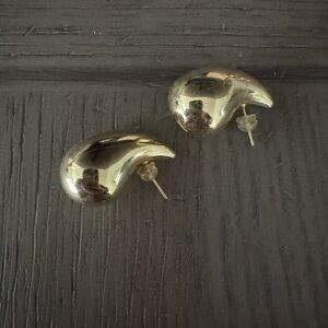 Gold Teardrop Stud Earrings